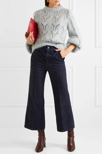 Shop Isabel Marant Parsley Cropped Flared Jeans In Dark Denim