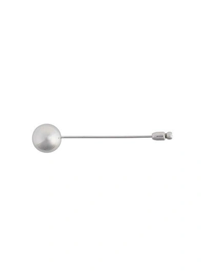 Shop Kasun London Orb Lapel Pin In Metallic