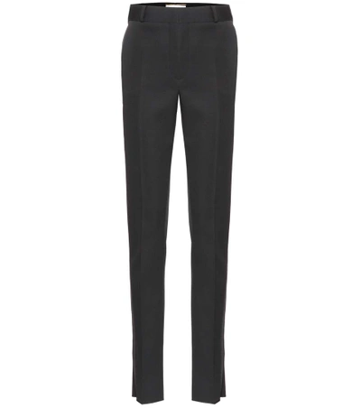 Saint Laurent Wool High-waisted Trousers In Black