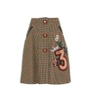 MIU MIU EMBELLISHED WOOL SKIRT,P00269360-1