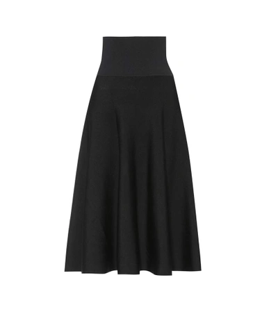 Shop The Row Alessia Wool-blend Skirt In Llack