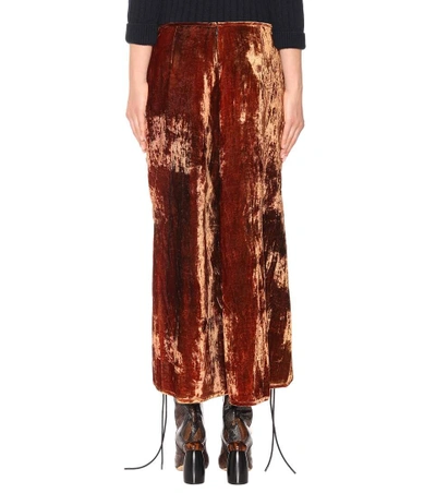 Shop Ellery Velvet Skirt In Mottles Rust Go