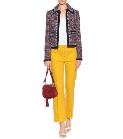 Shop Tory Burch Elisa Tweed Jacket In Eavy