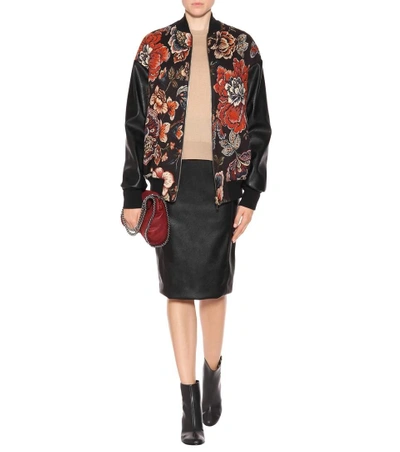 Shop Stella Mccartney Jacquard Bomber Jacket In Multicoloured