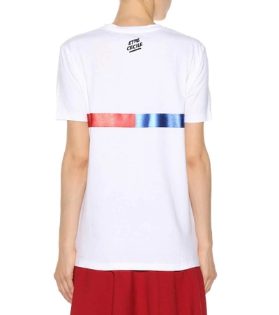 Shop Etre Cecile Printed Cotton T-shirt In White