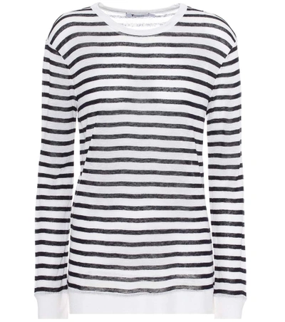 Alexander Wang T Striped Long-sleeved Top In Multicoloured