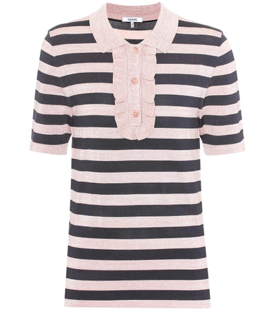 Ganni Romilly Striped Top In Cloud Stripes