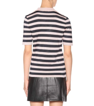 Shop Ganni Romilly Striped Top In Cloud Stripes