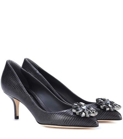 Dolce & Gabbana Bellucci Embellished Leather Pumps In Black