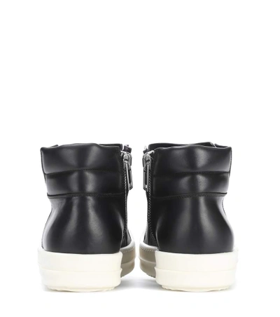 Shop Rick Owens Island Dunk Leather Sneakers