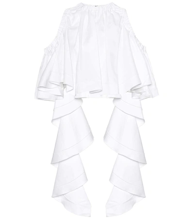 Shop Ellery Ruffled Cotton Top In White