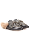 GUCCI PRINCETOWN EMBELLISHED LEATHER SLIPPERS,P00274659