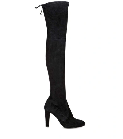 Shop Stuart Weitzman Highland Suede Over-the-knee Boots In Black