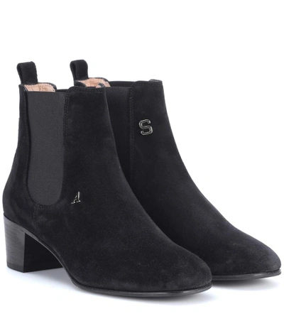 Acne Studios Hely Suede Chelsea Boots In Black