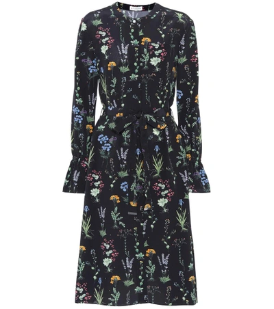 Altuzarra Leighton Floral-print Long-sleeved Midi Dress In Black Multi