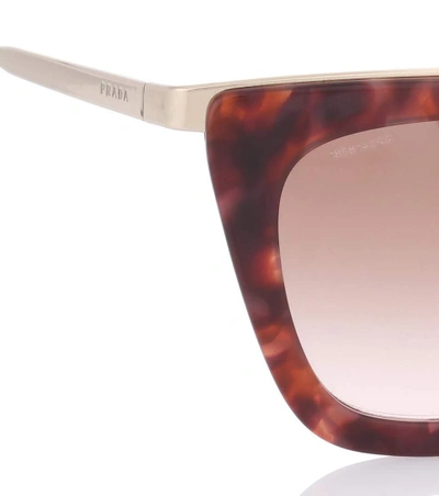 Shop Prada Tortoiseshell-effect Sunglasses