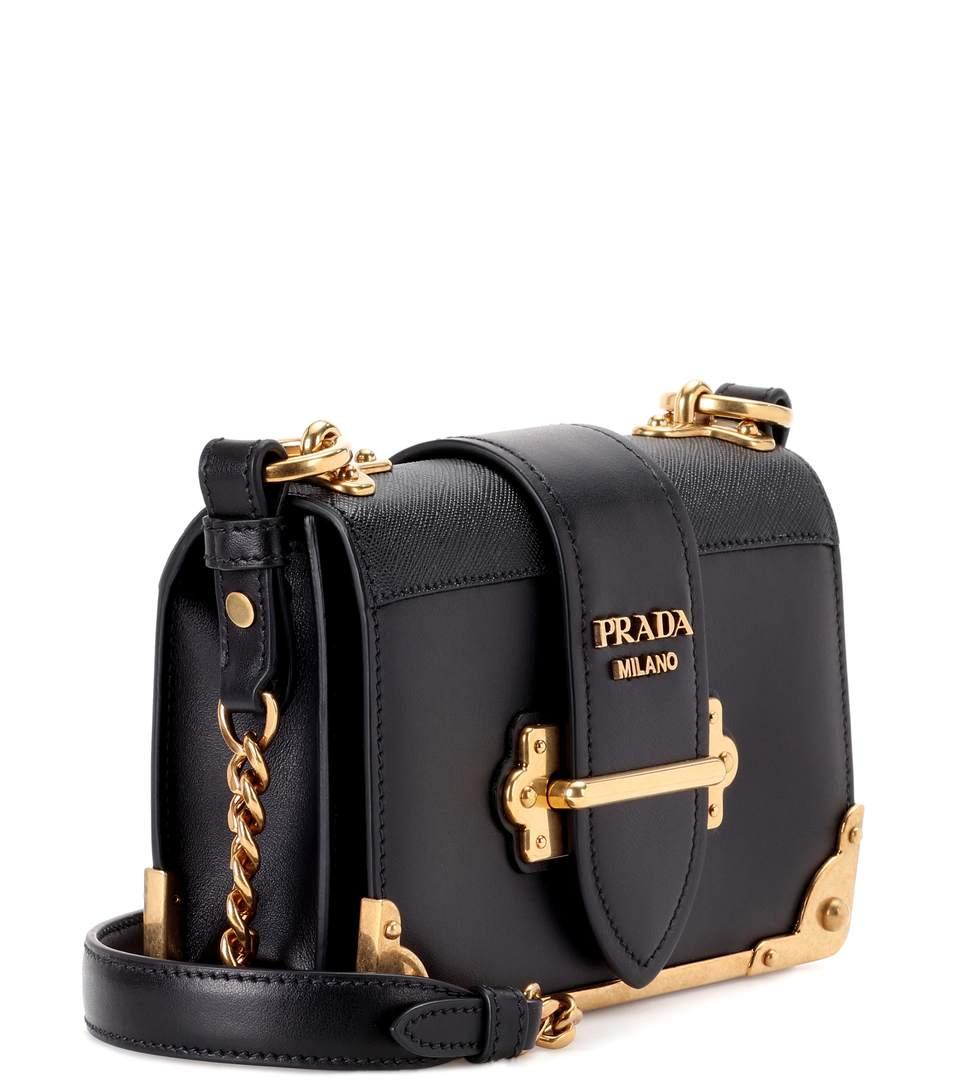 Prada Cahier Embellished Leather Shoulder Bag In Eero ModeSens