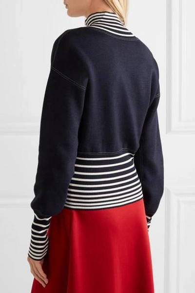 Shop Loewe Striped Stretch-knit Turtleneck Sweater
