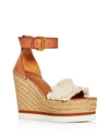 See By Chloé Canvas And Leather Espadrille Wedge Sandals In Natural