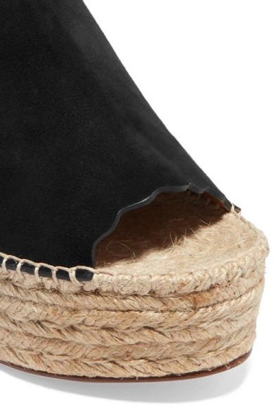 Shop Chloé Suede Wedge Espadrilles