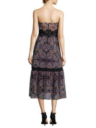 Shop Nanette Lepore Lady Jane Silk Midi Dress In Black Multi