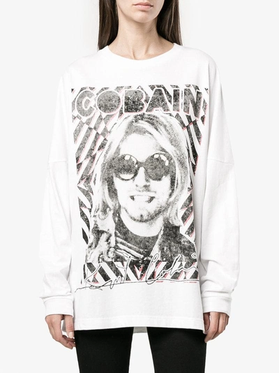 Shop R13 Kurt Cobain Print Oversized T-shirt In White