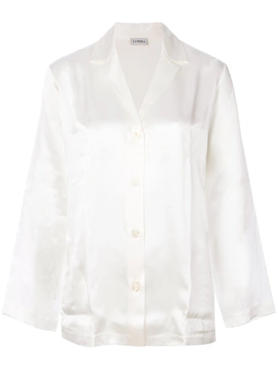 La Perla Silk Long-sleeve Pyjama Set In White