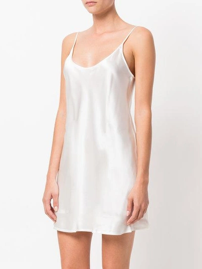 Shop La Perla Silk Chemise Dress In White