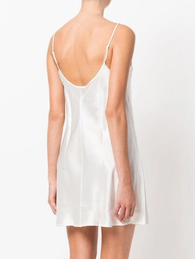 Shop La Perla Silk Chemise Dress In White