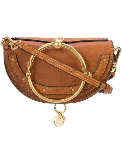 Chloé Nile Minaudière Leather Crossbody Bag In Caramel