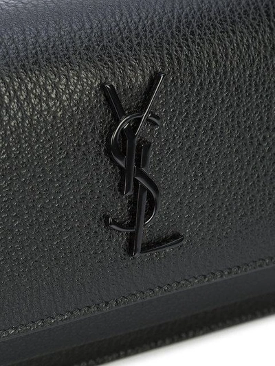 Shop Saint Laurent Logo Monogram Shoulder Bag