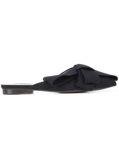 Shop Delpozo Bow Mules - Black