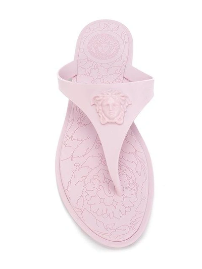 Shop Versace Medusa Palazzo Thong Sandals In Pink