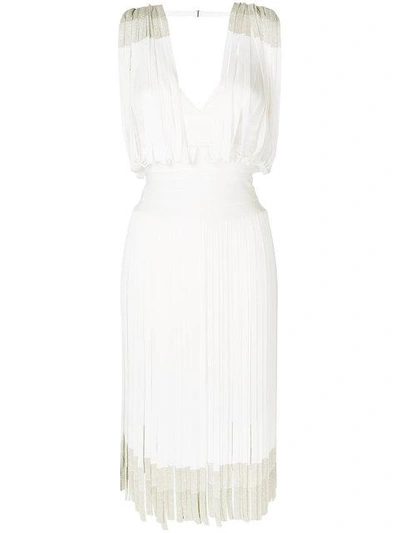 Shop Herve Leger Fringed Shift Dress