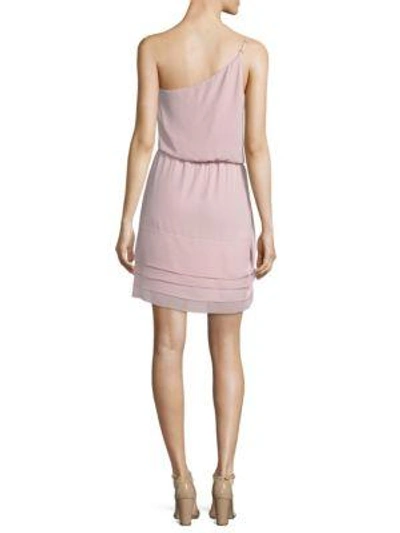 Shop Bcbgmaxazria Ruffled One-shoulder Dress In Lavender Mist