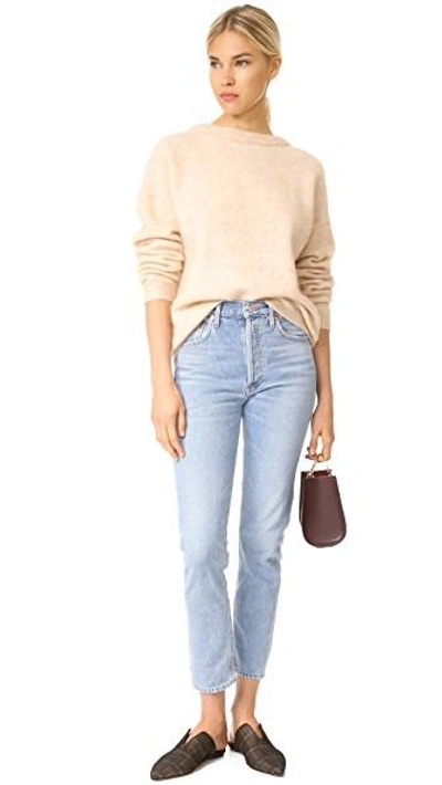 Shop Acne Studios Dramatic Mohair Sweater In Light Camel