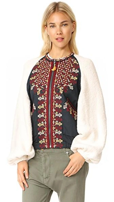 Shop Free People Two Faced Embroidered Jacket In Ivory