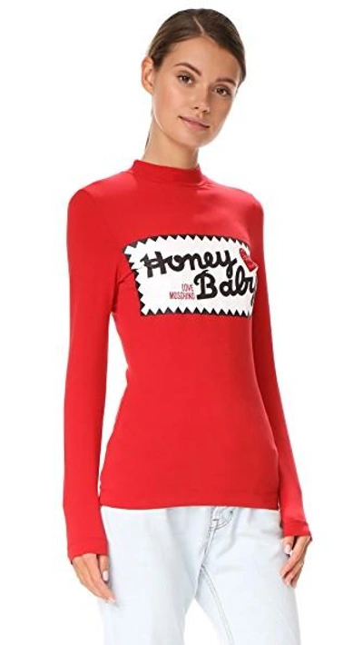 Shop Moschino Tee In Red