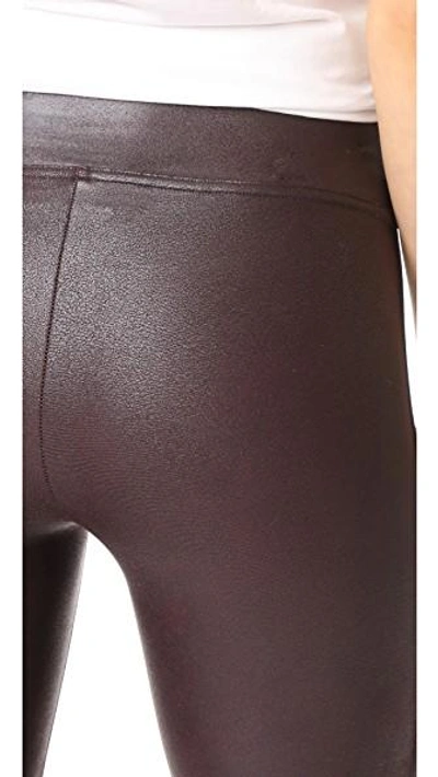 Shop Spanx Faux Leather Leggings In Wine