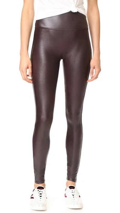 Spanx Faux Leather Leggings In Wine