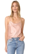 Alice And Olivia Harmon Satin-crepe Camisole In Rose Tan