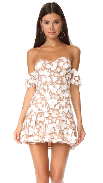 beaa arboretum off shoulder midi dress