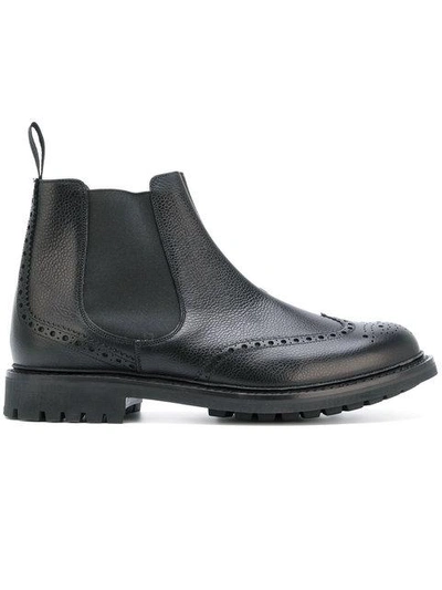 Shop Church's Brogue Detail Chelsea Boots In Black