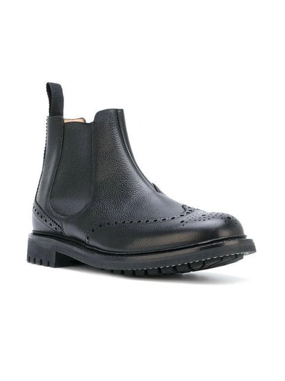 Shop Church's Brogue Detail Chelsea Boots In Black