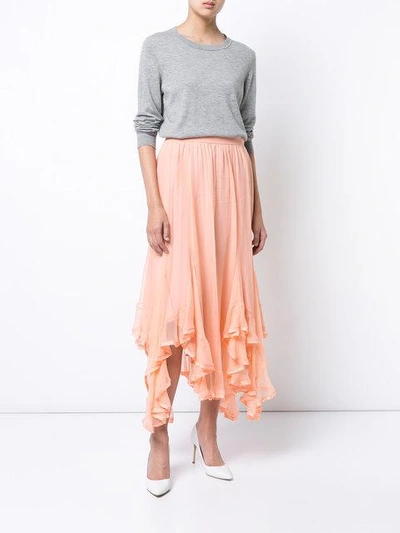 Shop Chloé Handkercheif Hem Skirt In Pink