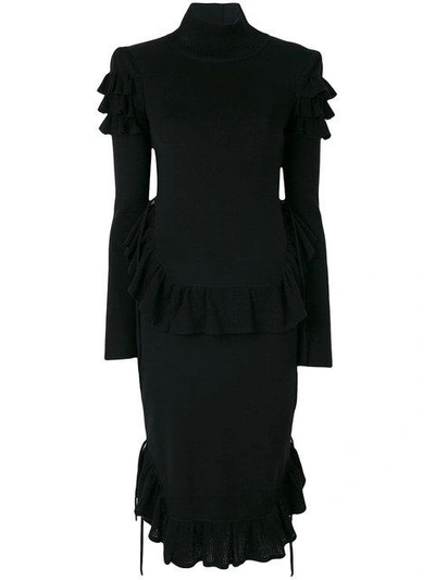 Shop Dsquared2 Ruffled Dress - Black