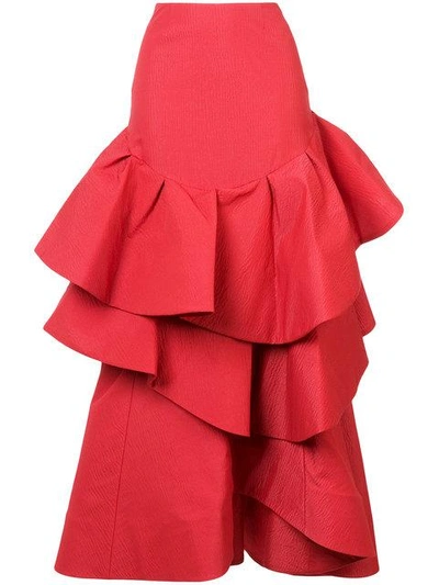 Shop Rosie Assoulin Flared Layered Skirt
