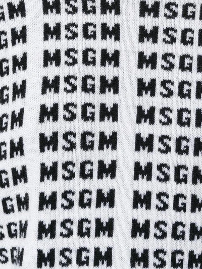 Shop Msgm Logo Intarsia Jumper - White