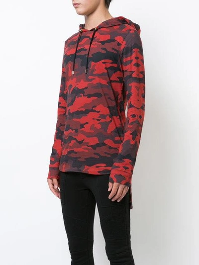 Shop Balmain Camouflage Hooded Sweatshirt