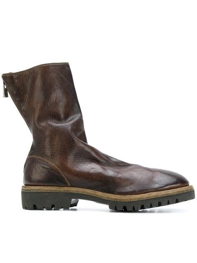 Shop Guidi Rear Zip Boots - Brown